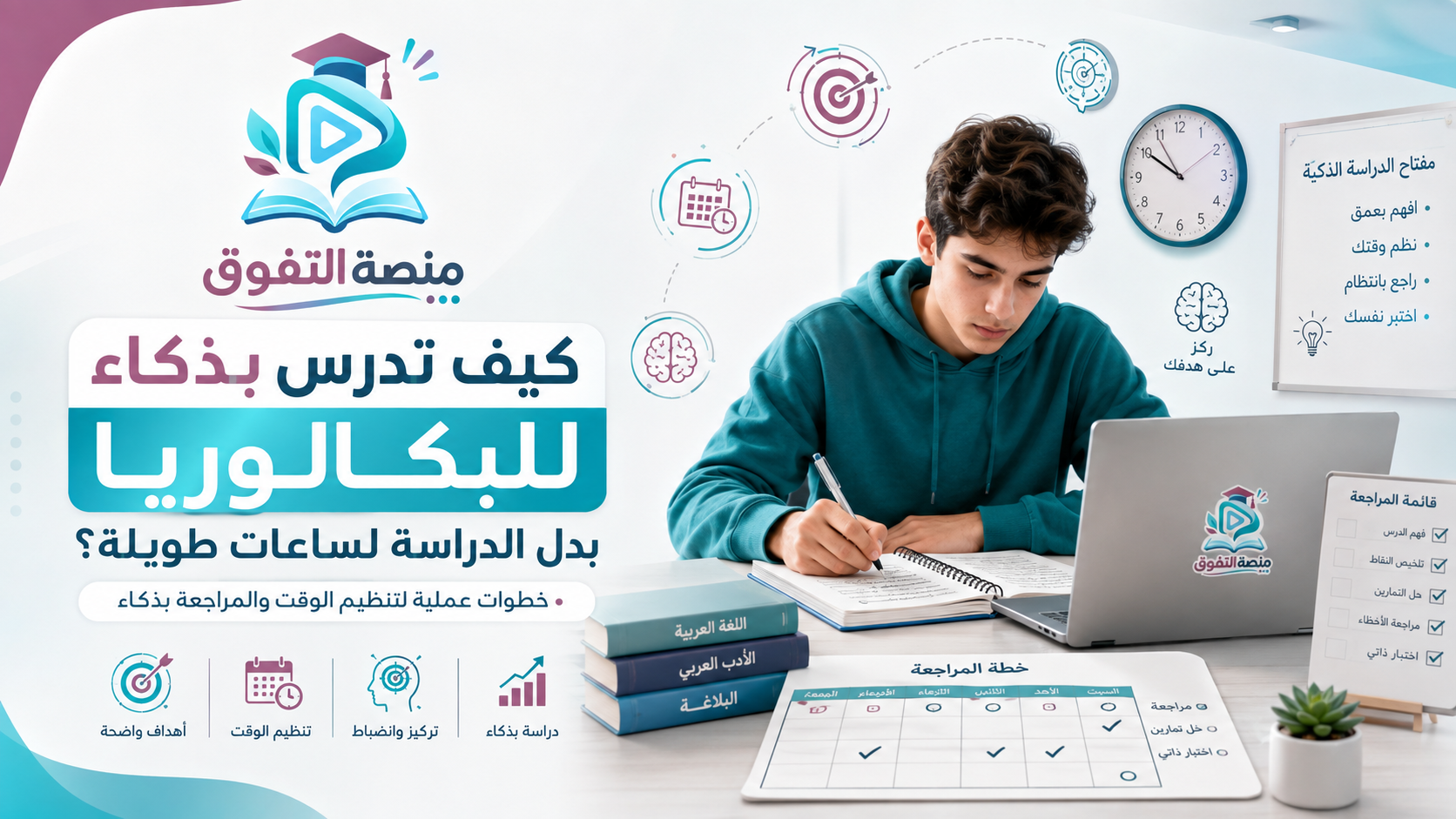 كيف تدرس بذكاء للبكالوريا بدل الدراسة لساعات طويلة؟